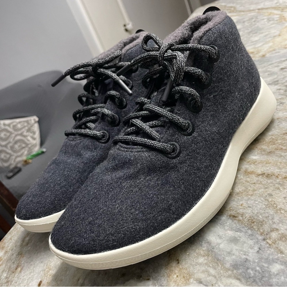 Allbirds Men's Wool Runner-up Mizzle in Natural Black (Natural White Sole size 8